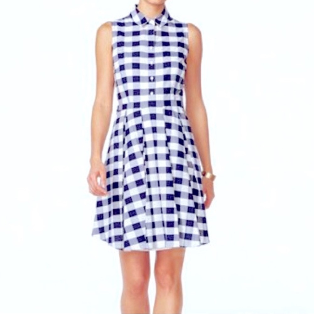 Nine West Sleeveless Gingham Shirt Dress – Size 16